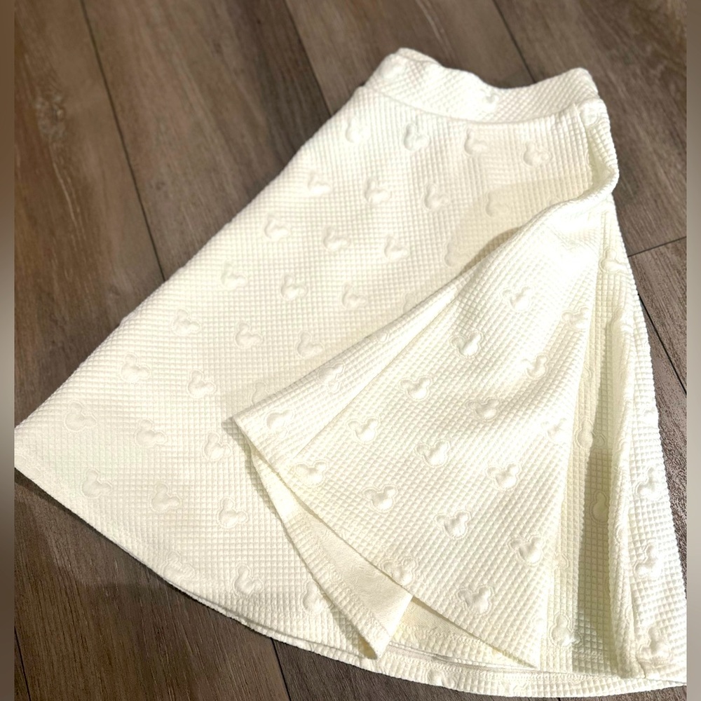 Mickey Mouse Swing Skirt - Size Large - White Cream Color Quilted Design